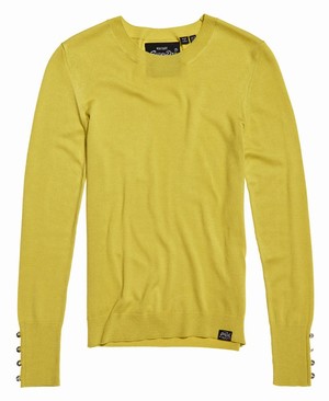 Superdry Olivia Crew Női Kötöttáru Világos Zöld | QBVMU1206